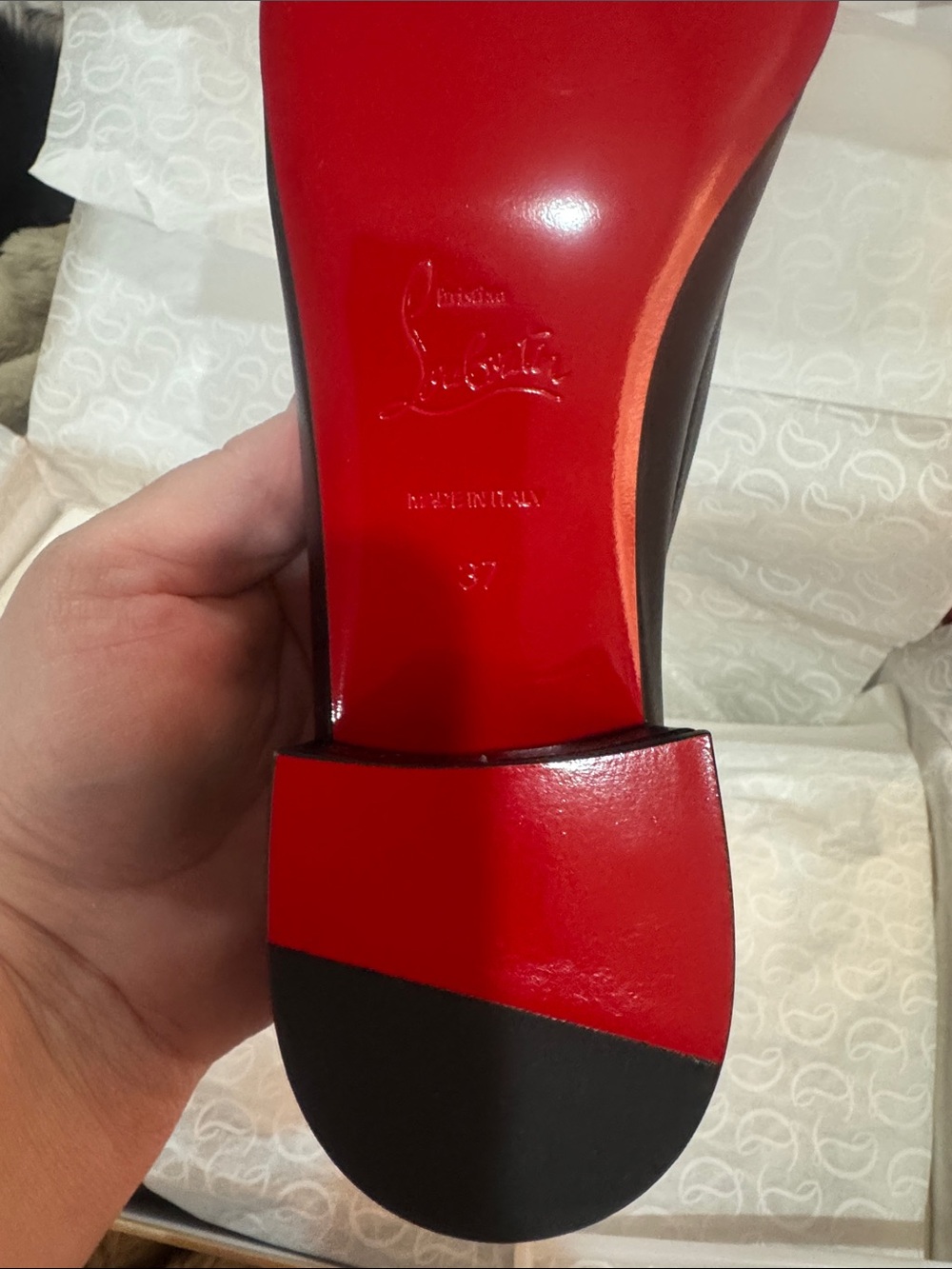Christian Louboutin/Black Leather Bow Ballet 30mm pumps/“Mamaflirt”/US 7/NIB!!!! - Picture 9 of 16